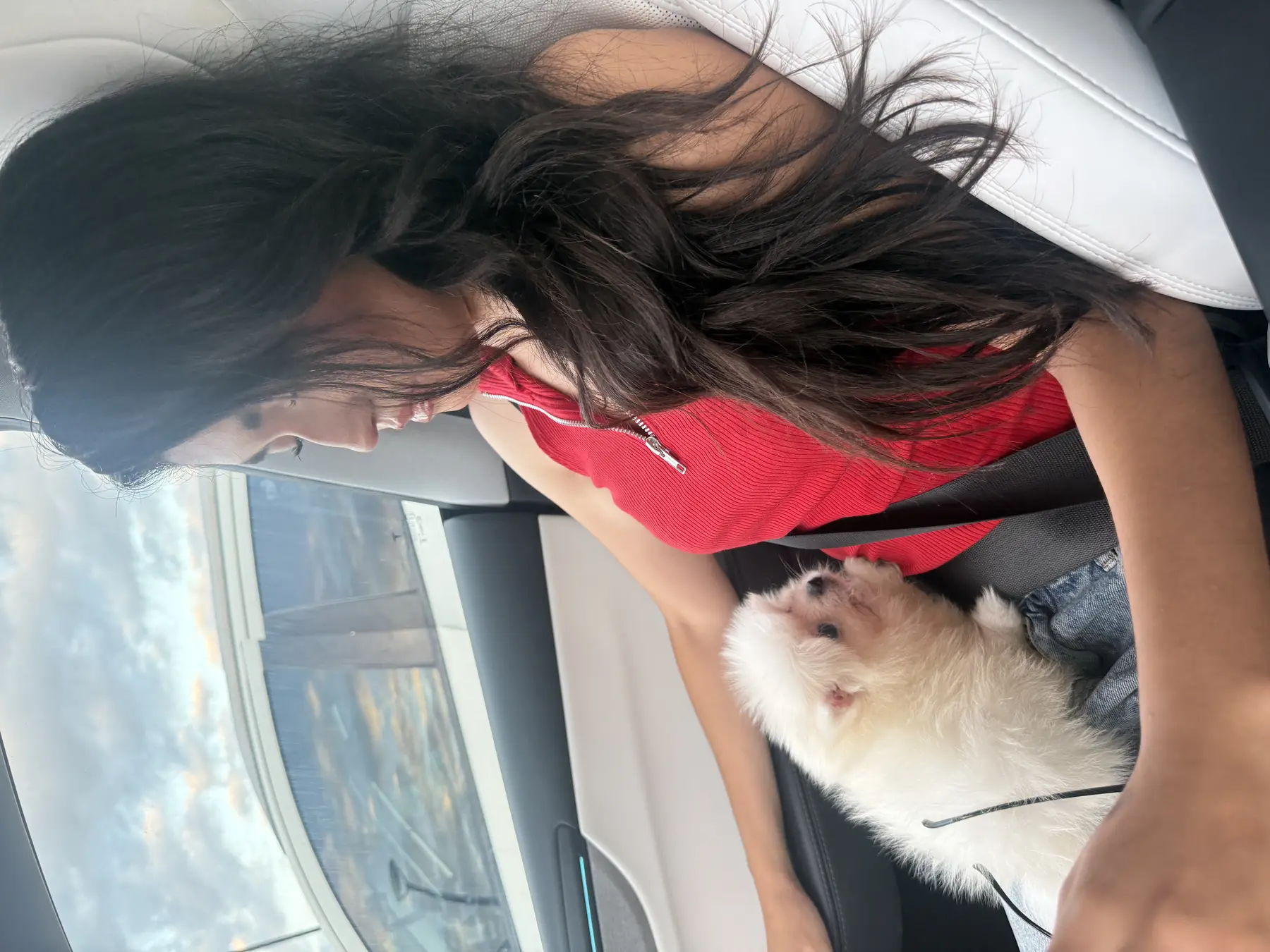 Familia recibiendo a un cachorro Pom Pom GLAMI.